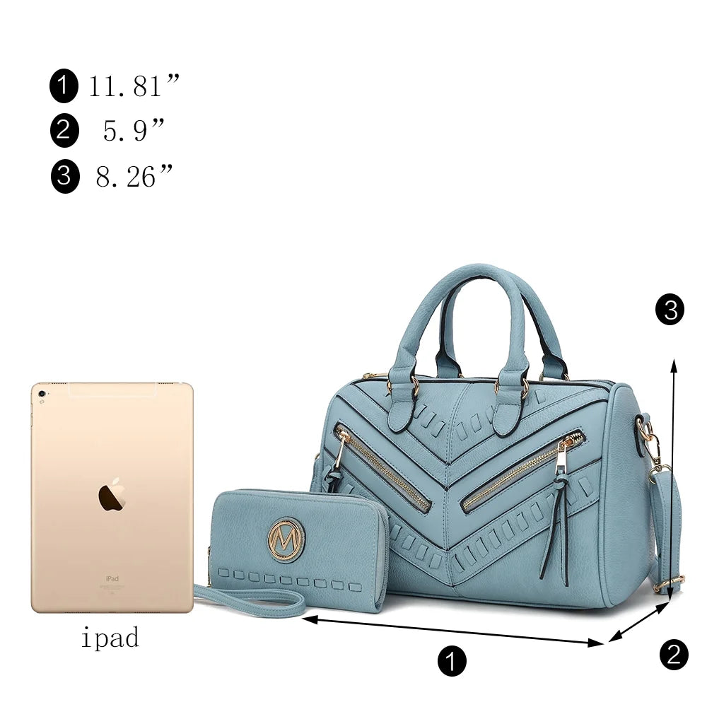 Set de Bolso Satchel y Cartera Coordinada